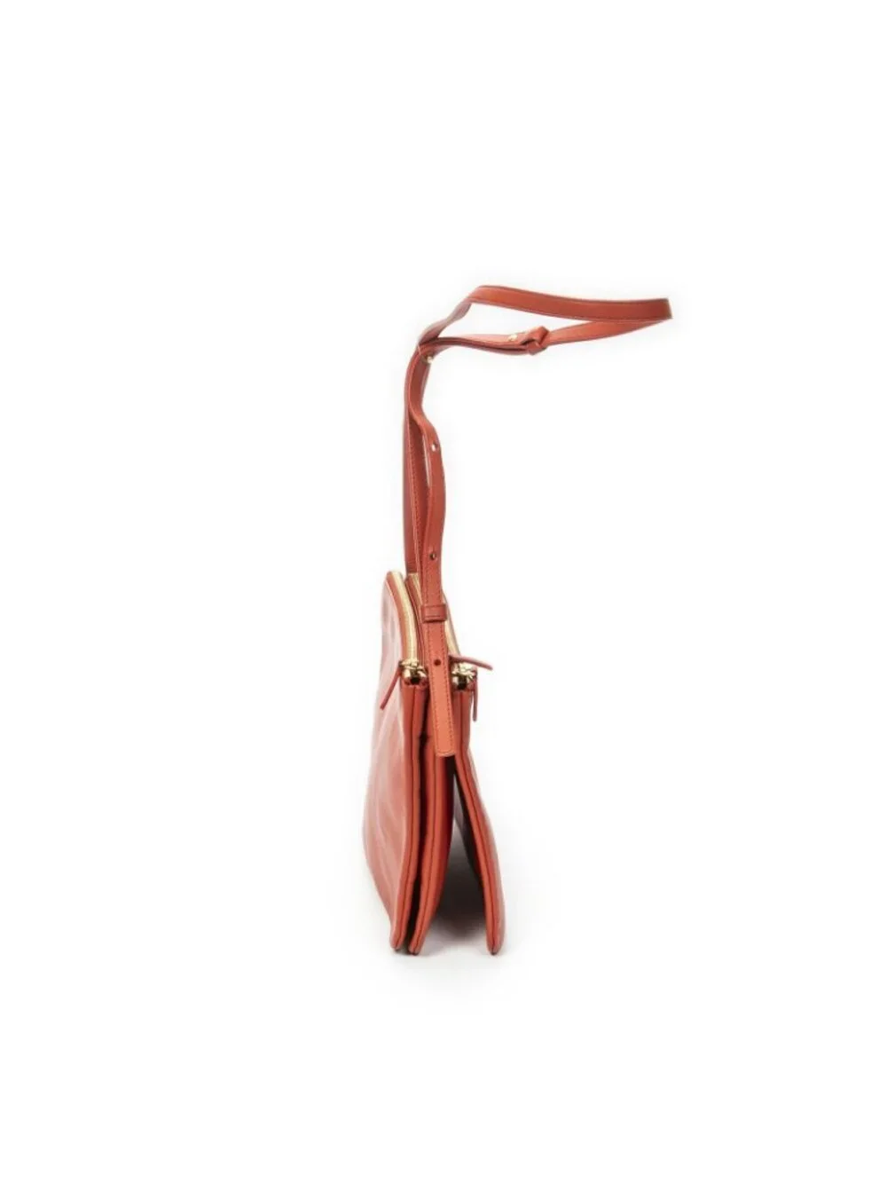 Celine Large Trio Crossbody Orange Calfskin Leather